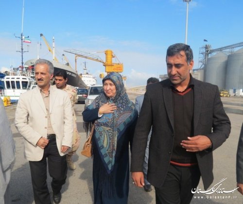 بازدید فرماندار شهرستان ترکمن و مدیر کل بنادر و دریانوردی گلستان از بندر امیرآباد