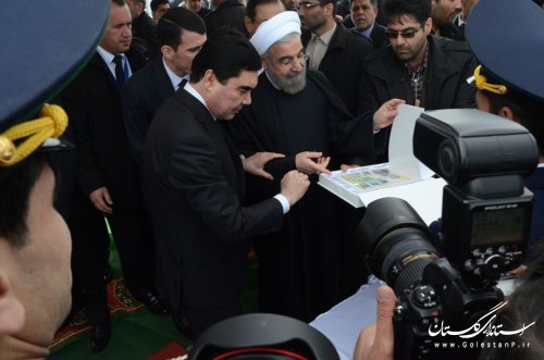 مراسم افتتاح راه آهن ایران، ترکمنستان، قزاقستان با حضور رؤسای جمهوری سه کشور