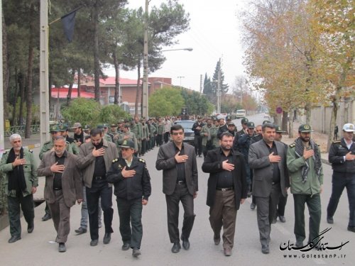 مراسم دسته روی و سینه زنی نیروهای مسلح شهرستان رامیان به مناسبت 28 صفر