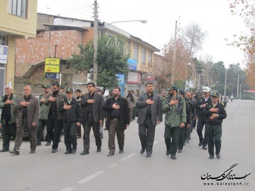 مراسم دسته روی و سینه زنی نیروهای مسلح شهرستان رامیان به مناسبت 28 صفر