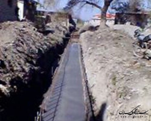 اجرای کانال بتونی روستای یامپی در شهرستان کلاله