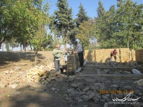 احداث سرويس بهداشتي گلزارشهدا روستای قلمي درحال اجرا است