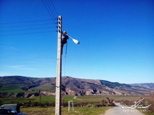 چراغ روشنایی معابر روستای توتلی تمک نصب شد