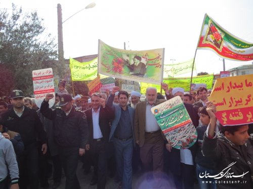 حماسه حضور مردم شهرستان آق قلا در راهپیمایی 22 بهمن