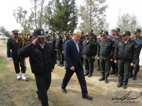 بازدید فرماندار شهرستان آق قلا از اردوگاه رزمی آموزشی پدافند غیرعامل نیروی انتظامی