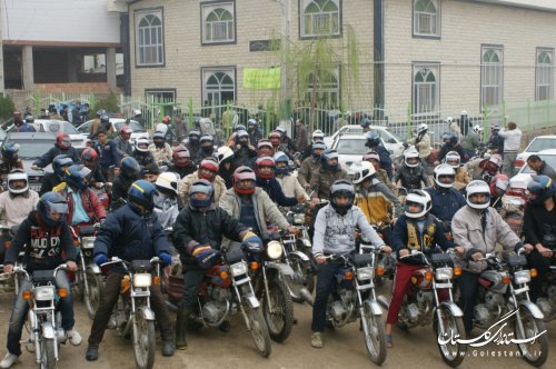 گردهمايي ارتقاء ايمني موتورسواران و  عابرين پياده  در شهرستان راميان اجرا شد