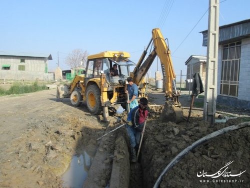 افزایش و تعویض شبکه انشعاب آب در روستای چارقلی