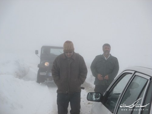 بارش شدید برف در جاده های دهستان نیلکوه شهرستان گالیکش