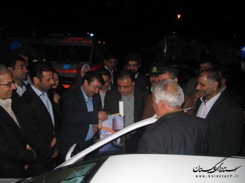 استقبال از مسافران نوروزی در ورودی استان گلستان