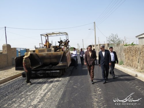 بازدید فرماندار آق قلا از اجرای طرح هادی روستای "یلمه سالیان"