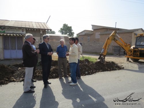بازدید فرماندار آق قلا از پروژه خط انتقال آب شرب به روستاهای شفتالوباغ علیا و سفلی