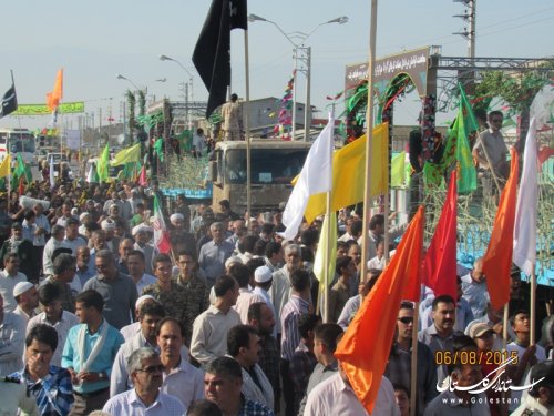 مراسم استقبال و تکریم 13 شهید غواص وخط شکن در شهرستان گمیشان برگزار شد