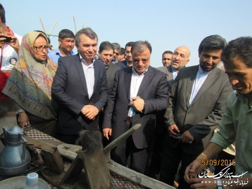 نمایشگاه فرهنگ ترکمن در ساحل زیبای چارقلی شهرستان گمیشان افتتاح شد