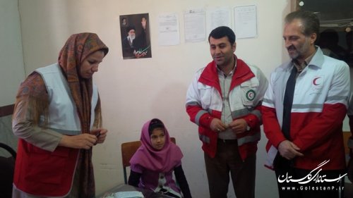 اجرای طرح کاروان سلامت در مدرسه معلولان ذهنی جسمی و حرکتی گلهای بهشت شهرستان ترکمن