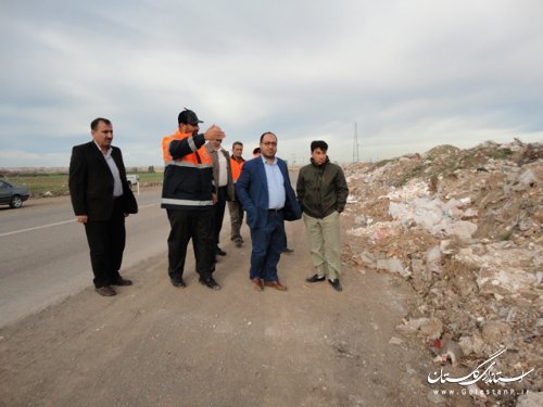 بازدید فرمانداراز محل تخلیه غیرقانونی نخاله های ساختمانی
