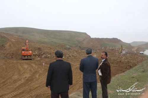 بازدید فرماندار مراوه تپه از پروژه انتقال آب رودخانه اترک به روستای آق تقه جدید