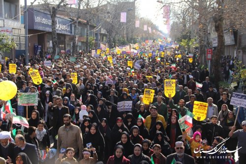 مراسم باشکوه راهپیمایی 22بهمن درشهر گرگان برگزار شد