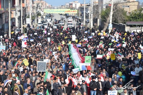 مراسم باشکوه راهپیمایی 22 بهمن در کردکوی برگزار شد