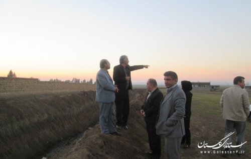 بازدید معاون حفاظت وبهره برداری آب منطقه ای گلستان از پروژه های شهرستان گمیشان