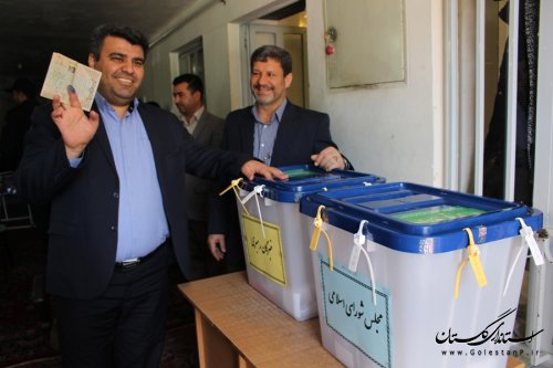 شرکت فرماندار و مسئولین شهرستان رامیان در انتخابات