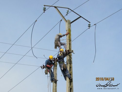 مانور جهادی تعمیرات فیدرkv20 نوروزی از مدیریت برق رامیان