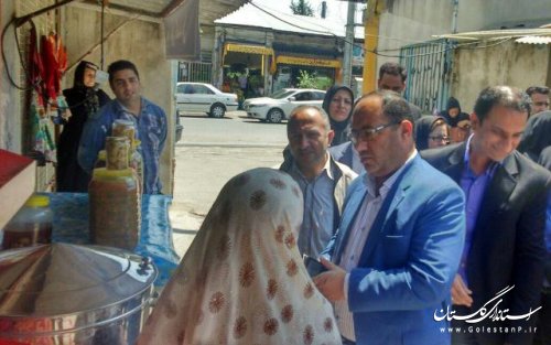 افتتاح نمایشگاه و بازاچه صنایع دستی در علی اباد کتول باحضور فرماندار