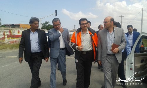 بازدید فرماندار ترکمن از پروژه های راه و شهرسازی شهرستان