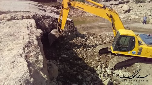 عملیات اجرایی پروژه مرمت و بازسازی سد کوچک انحرافی نوده خاندوز