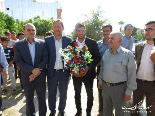 استقبال فرماندار و مسئولین شهرستان ترکمن از عادل مجللی 