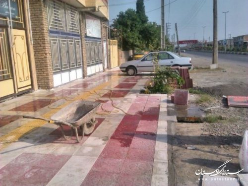 پیاده رو سازی ضلع غربی بلوار کشاورز شهر مزرعه