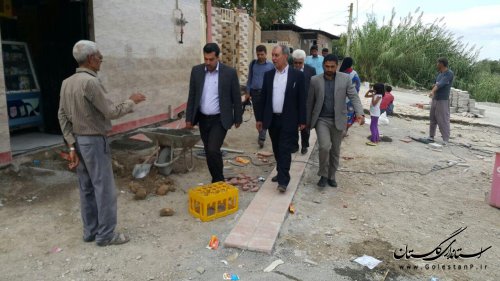 بازدید فرماندار گرگان از روند اقدامات بنیاد مسکن در روستای قلعه محمود