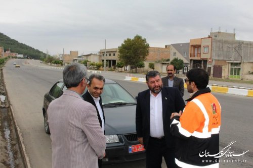 بازدید شفائی فرماندار شهرستان آزادشهر از وضعیت جاده های شهرستان
