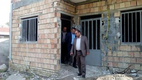 بازديد  فرمانداراز مراحل ساخت خانه هاي عالم درعلی آباد کتول