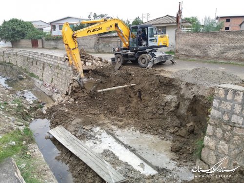 بازدید شهردار کردکوی از مرمت دیواره رودخانه قاضی محله خسارت دیده در سیلاب اخیر