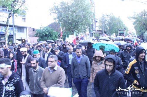 راهپیمایی باشکوه 13آبان در شهرستان گرگان برگزار شد