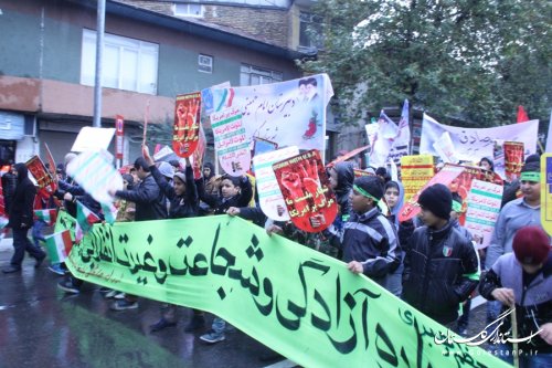 راهپیمایی باشکوه 13آبان در شهرستان گرگان برگزار شد