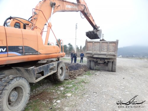 اجرای فاز 2 عملیات احداث کانال در کمربندی غرب رامیان
