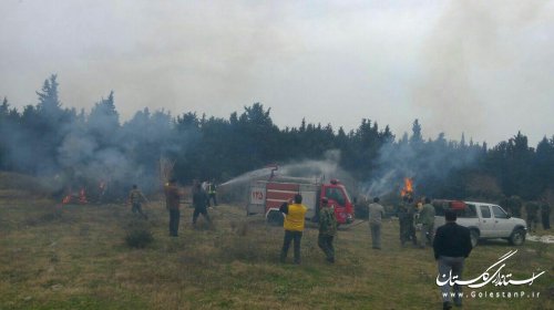 مانور اطفاء حریق در سطح منابع جنگلی شهرستان کردکوی برگزار شد