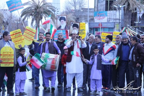 راهپیمایی بزرگ یوم الله 22 بهمن و جشن پیروزی انقلاب در شهر گرگان برگزار شد