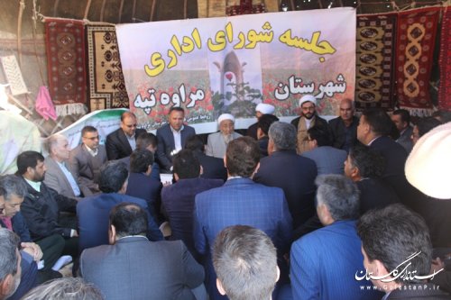 برگزاری اولین جلسه شورای اداری شهرستان مراوه تپه در محل آرامگاه مختومقلی فراغی