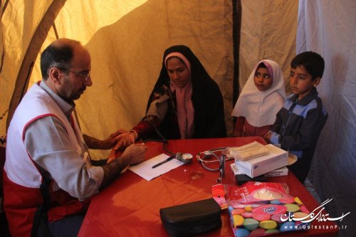 مانور بهداشت و درمان اضطراری جمعیت هلال احمر گلستان در روستای کوک تپه یک آق قلا برگزار شد