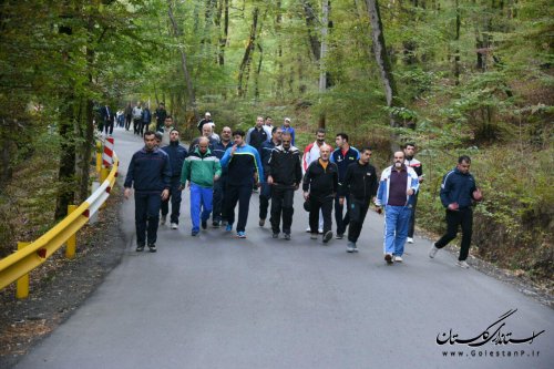پیاده روی صبحگاهی استاندار گلستان با مدیران دستگاههای اجرایی استان