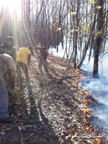 تلاش‌ها برای اطفا حریق در عرصه‌های جنگلی شهرستان گالیکش ادامه دارد