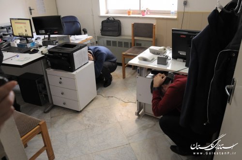 دوره آموزشی و مانور پناه گیری زمان زلزله در شرکت آب منطقه ای گلستان برگزار شد