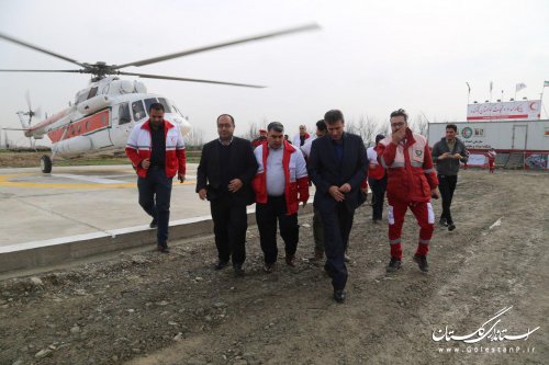 افتتاح پد بالگرد امدادی جمعیت هلال‌احمر در غرب استان و مرکز فیزیوتراپی در شهرستان آق قلا