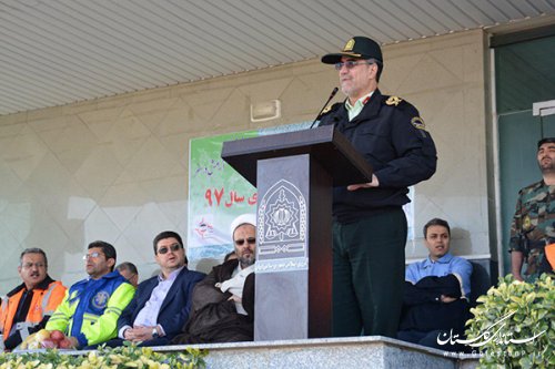 رزمایش بزرگ ترافیکی و خدماتی ستاد اجرایی خدمات سفر ۱۳۹۷ استان گلستان برگزار شد.