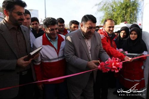 نمایشگاه توانمندی های جمعیت هلال احمر گلستان در شهرستان کردکوی افتتاح شد