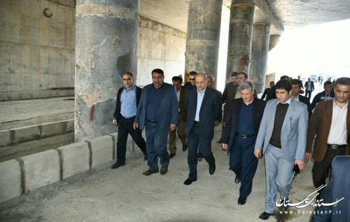 بازدید استاندار گلستان از پروژه ملی زیر گذر یساقی 