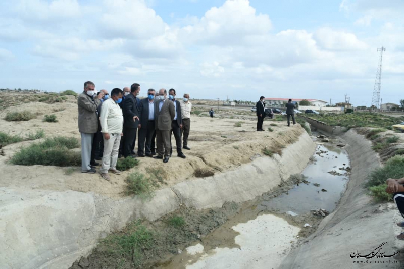 بازدید استاندار گلستان از کانال انحراف سیلاب بند ولی در شهرستان گنبدکاوس