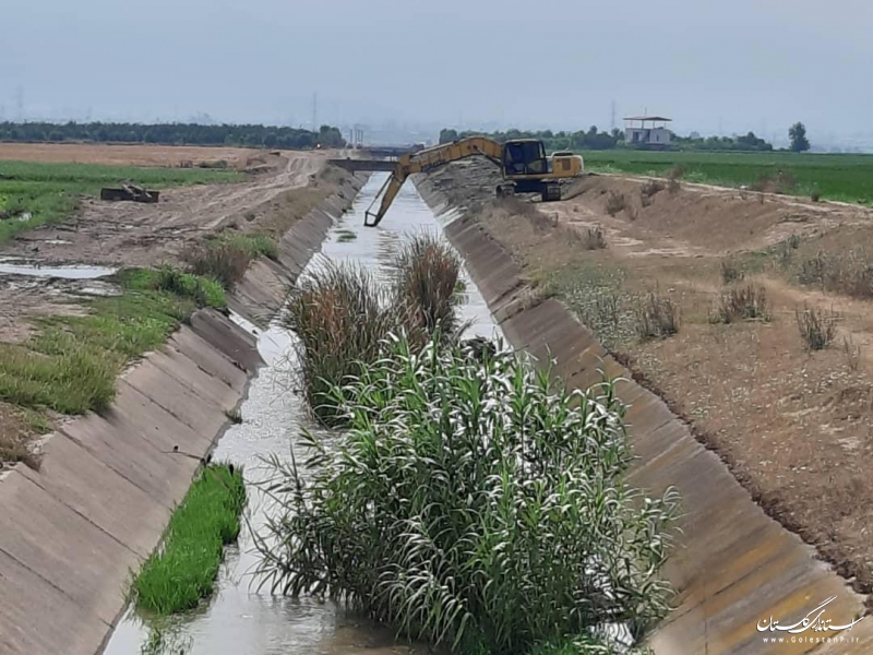 لایروبی کانال اصلی آبرسان سد نگارستان علی آباد کتول به طول 5 کیلومتر